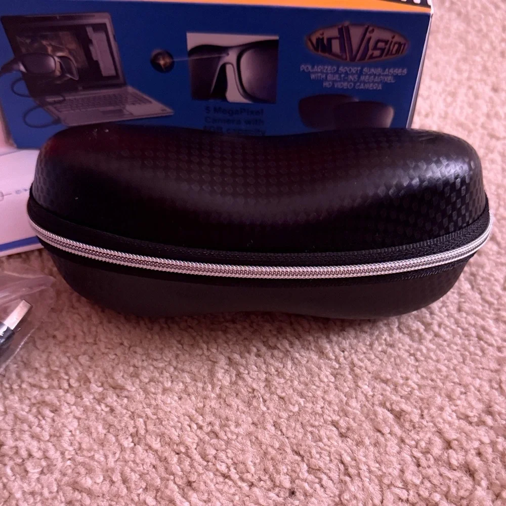Black Polarized Sport Sunglasses with HD Camera